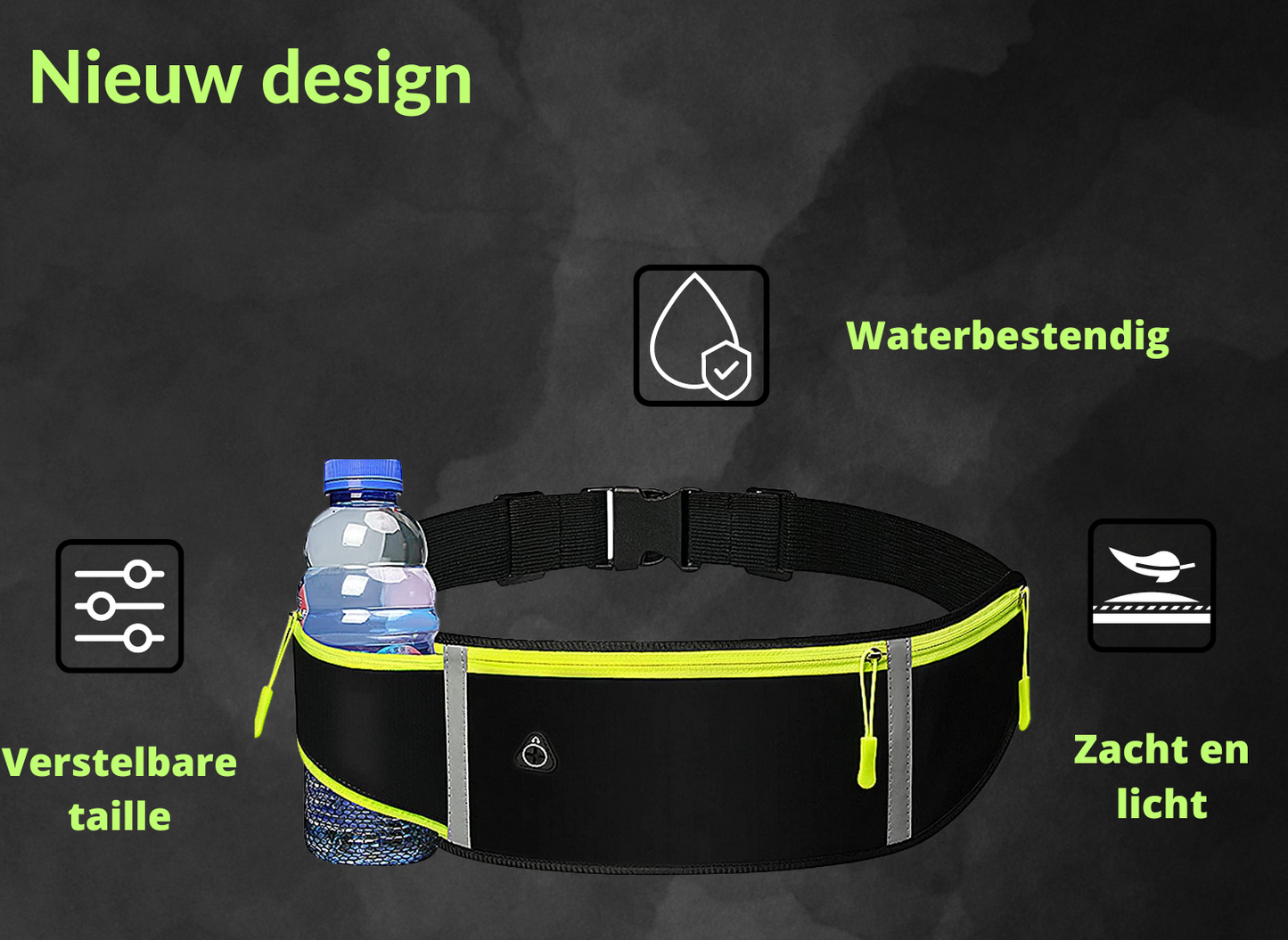AARYAA Reflecterende Runningbelt Met Bidonhouder