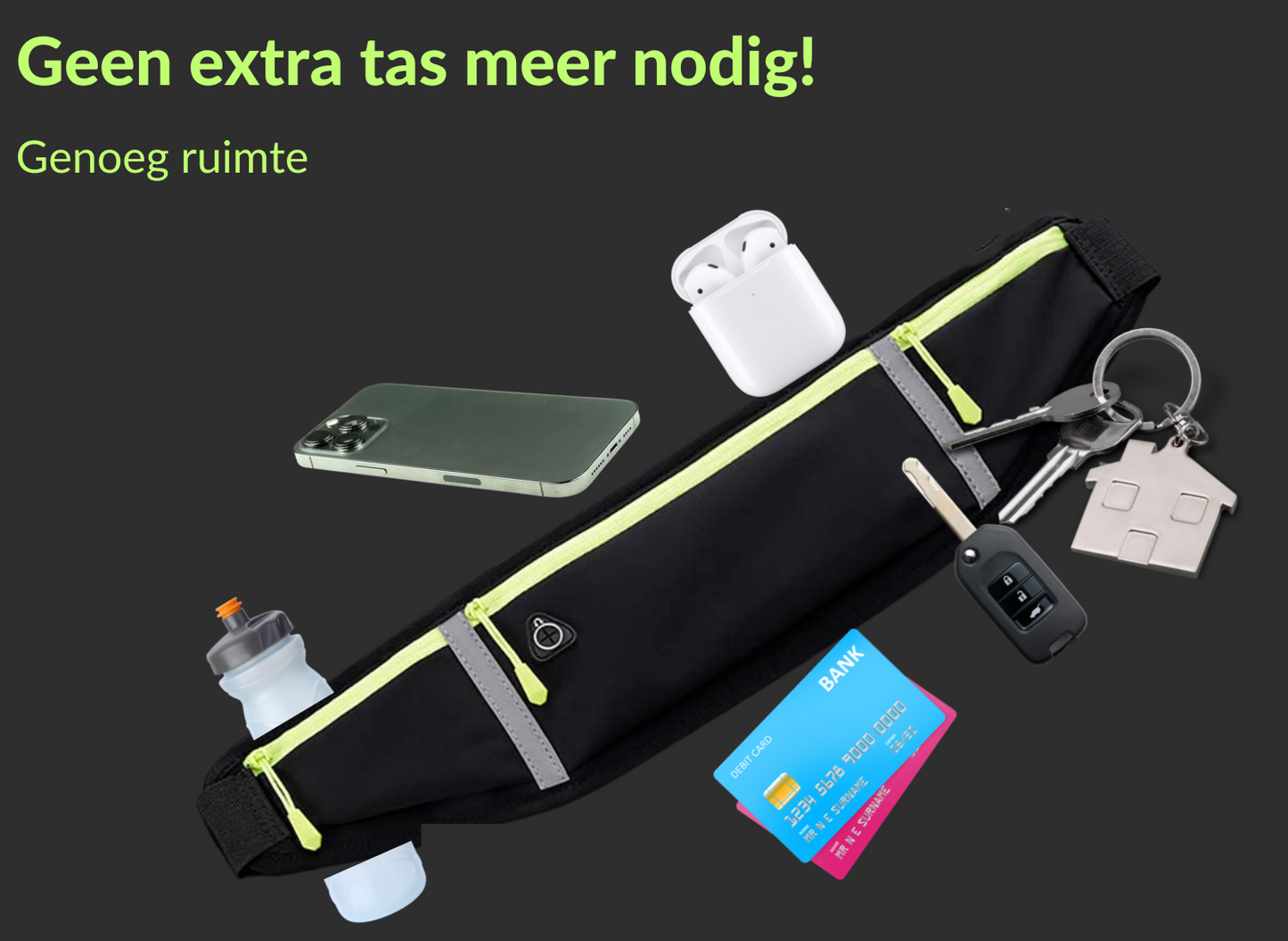 AARYAA Reflecterende Runningbelt Met Bidonhouder
