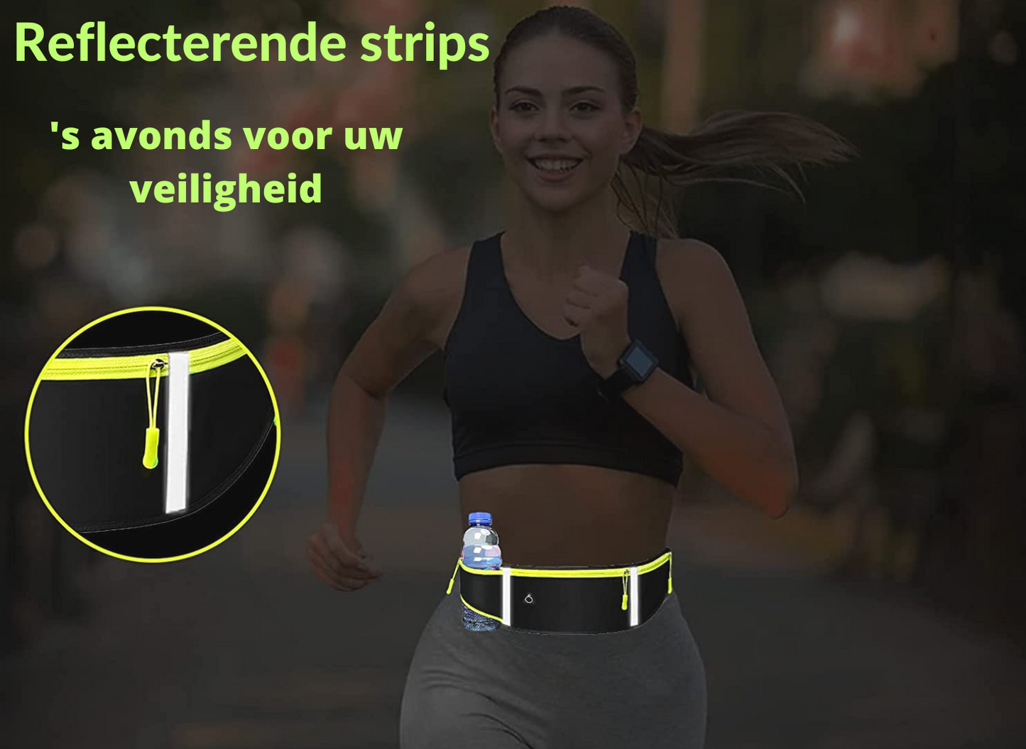AARYAA Reflecterende Runningbelt Met Bidonhouder