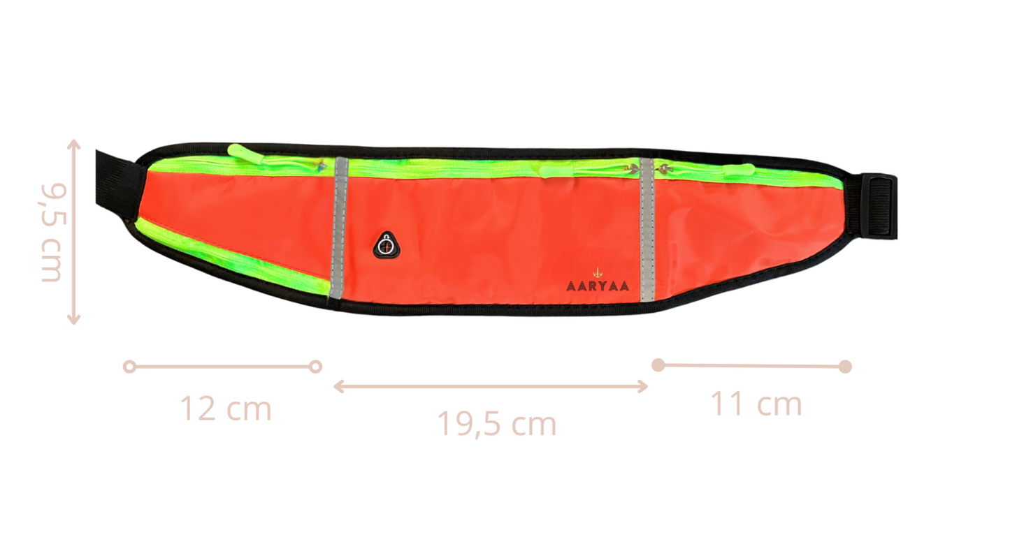 2025 EDITIE-AARYAA Reflecterende Runningbelt Met Bidonhouder- Oranje