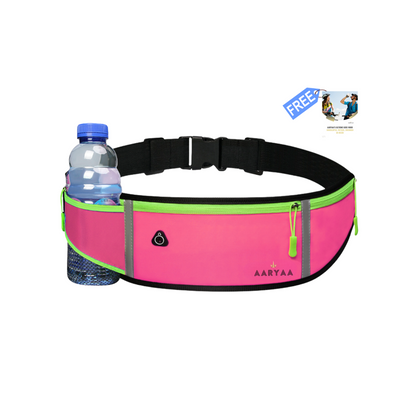 2025 EDITIE-AARYAA Reflecterende Runningbelt Met Bidonhouder- Roze